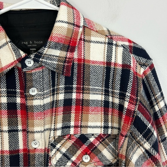 rag & Bone Engineered Plaid Button Down Shirt Jacket Size Medium - Picture 5 of 16